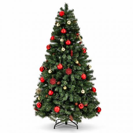 6 stôp neosvetlený vianočný stromček s ozdobami