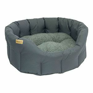 Pozemská klasická vodotesná posteľ pre psa šedá