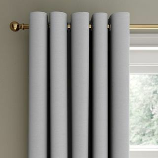 Berlin Soft Grey Thermal Blackout Eyel Curtains