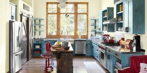 junk gypsy blue rustikálna kuchyňa
