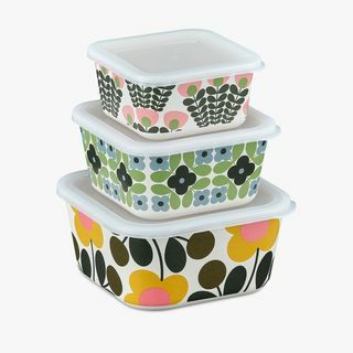 Orla Kiely Flower Bambusové boxy na uskladnenie potravín, sada 3 kusov, viacnásobné