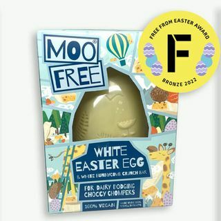 Moo Free White Easter Egg with a White Bunnycomb Crunch Bar