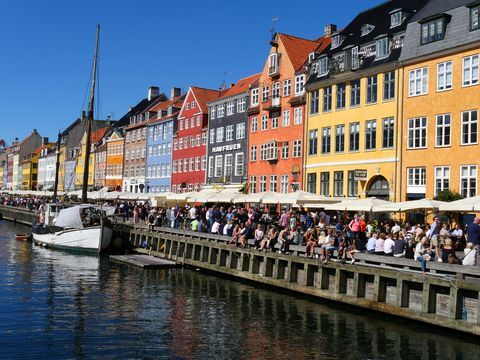 Kanál v Kodani v Dánsku