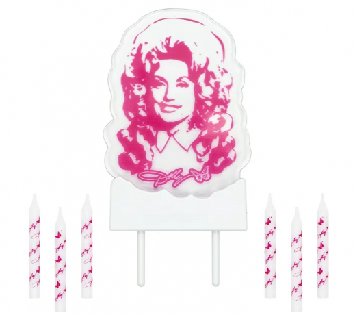 Súprava narodeninových sviečok a rozsvietených ružových akrylových tortičiek, 7 ct