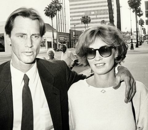 Sam Shepard a Jessica Lange počas „Prírodnej“ premiéry Los Angeles v roku 1984