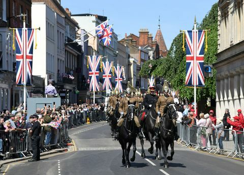 17. mája 2018 vo Windsore v Anglicku sa koná sprievod na sprievod kráľovských svadobných sprievodov