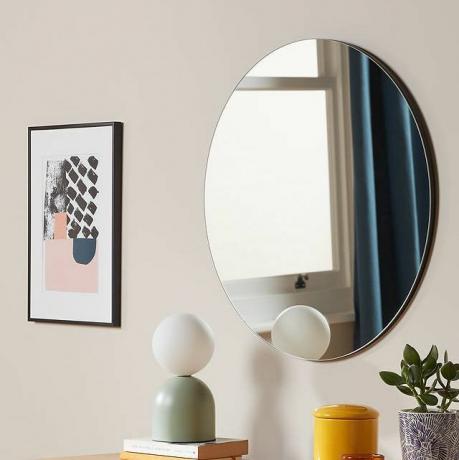 ANYDAYJohn Lewis & Partners Scandi Cut Frame Okrúhle nástenné zrkadlo, 50 cm, čierne