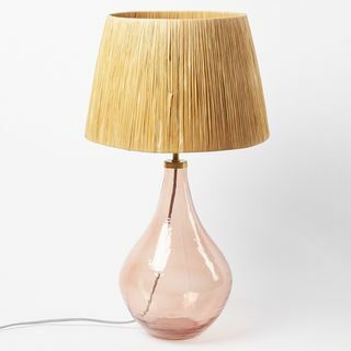 Ružová sklenená stolová a stolová lampa Verre