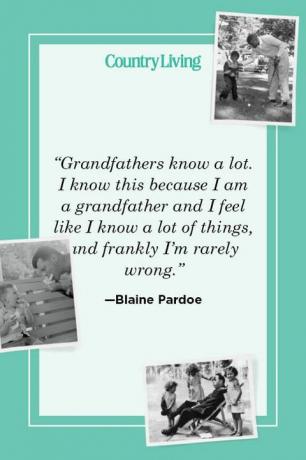 „Dedovia toho veľa vedia, viem to, pretože som dedko a mám pocit, že viem veľa vecí, a úprimne povedané, mýlim sa zriedka“ - Blaine Pardoe