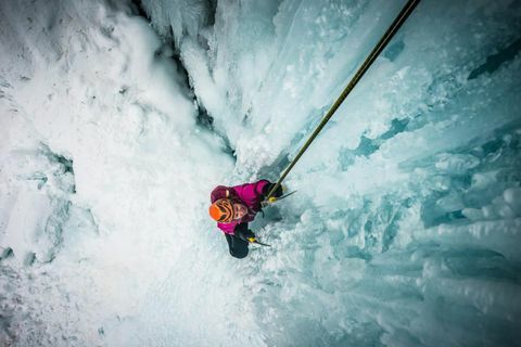 horolezectvo žena sneh ľad