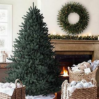6,5-palcový neosvetlený umelý vianočný stromček z modrého smreku
