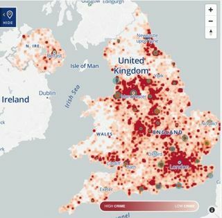 Swintonové poistenie - Yale UK - loupežné hotspoty - mapa