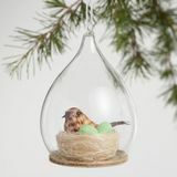 Vtáčie hniezdo v skle Cloche Ornament